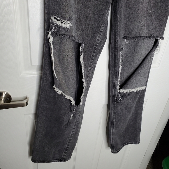 Pacsun Washed Black High Rise Distressed Ripped 90s Boyfriend Jeans - Picture 6 of 11